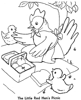 little red hen coloring page