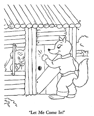 three little pigs coloring page