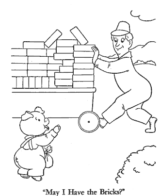 three little pigs coloring page