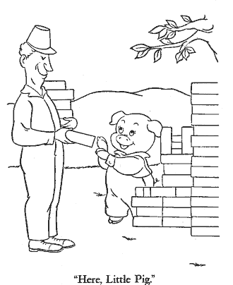 three little pigs coloring page