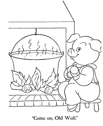 three little pigs coloring page