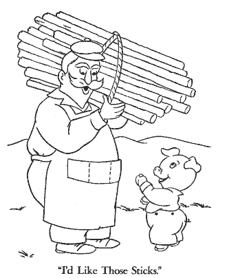 three little pigs coloring page