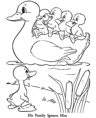 The Ugly Duckling Coloring Pages for Kids