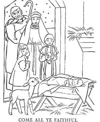 christian christmas coloring page