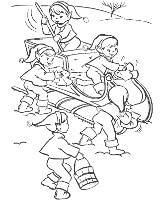 santa's elves coloring pages