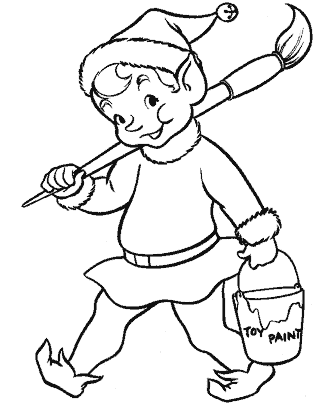 santa's elves coloring pages