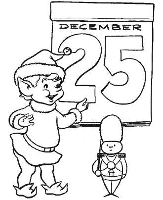 santa's elves coloring pages