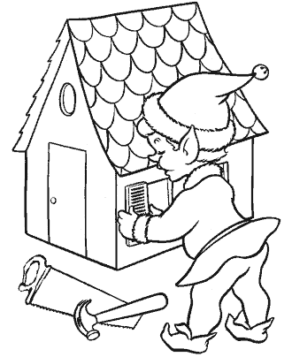 santa's elves coloring page