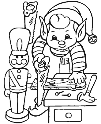 santa's elves coloring page