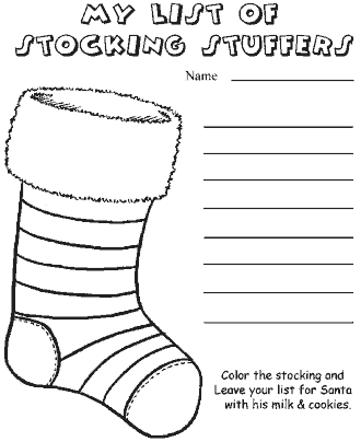 christmas stocking coloring page