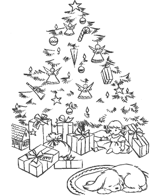 christmas tree coloring page