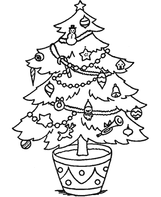 christmas tree coloring page